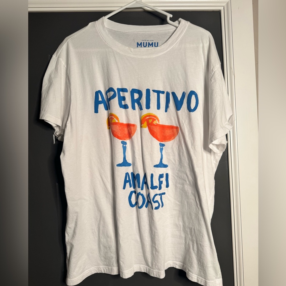 Show Me Your Mumu White Graphic Tee With Aperitivo Print View 3